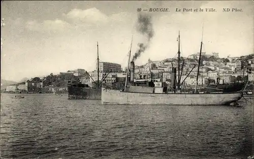 Ak Bougie Algerien, Le Port et la Ville