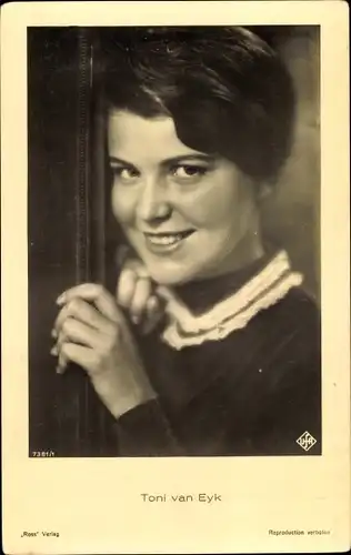 Ak Schauspielerin Toni van Eyk, Portrait