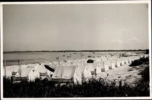 Foto Ak Ostseebad Scharbeutz in Ostholstein, Zelthotelstadt, Campingplatz am Strand