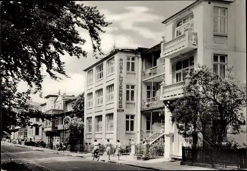 Ak Ostseebad Graal Müritz, Rosa Luxemburg Heim, Straßenpartie