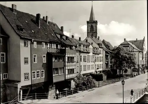 Ak Erfurt in Thüringen, Krämerbrücke, Südseite