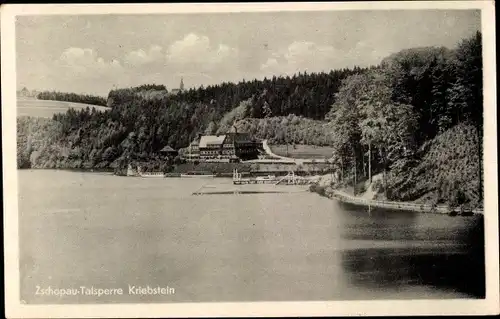 Ak Kriebstein in Mittelsachsen, Zschopau Talsperre, Gasthof