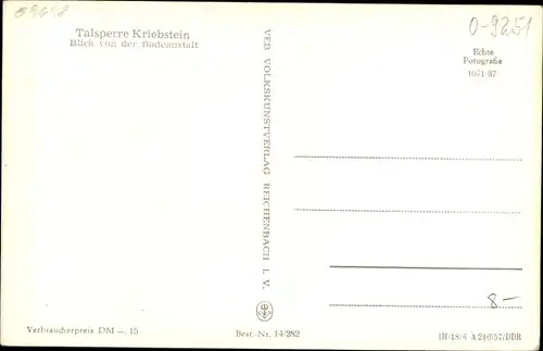 Ak Kriebstein Mittelsachsen, Blick von der Badeanstalt, Talsperre