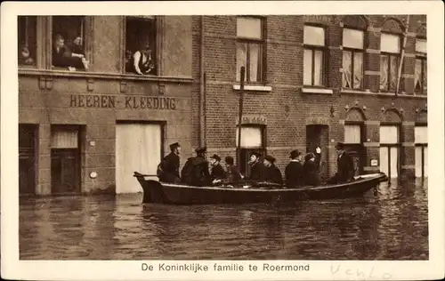 Ak Roermond Limburg Niederlande, Watersnood 1925-1926, de Koninklijke familie