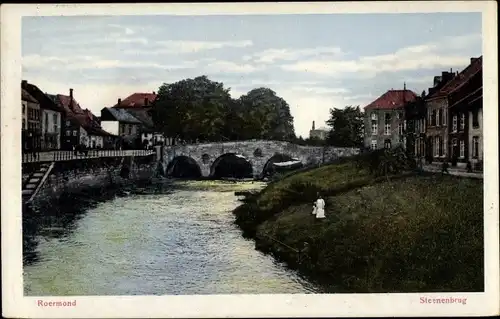 Ak Roermond Limburg Niederlande, Steenenbrug