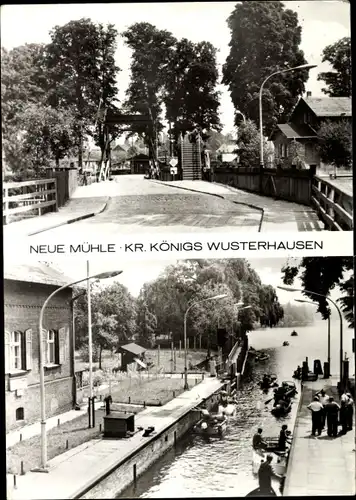 Ak Neue Mühle Königs Wusterhausen in Brandenburg, Straßenpartie, Schleuse