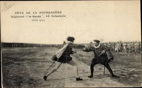 Ak Fete de la Fourragere, Regiment la Garde, 94. Infantierie, 1917