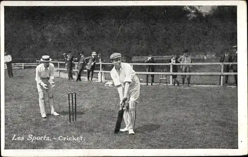 Ak Les Sportes, vue générale des hommes, Cricket