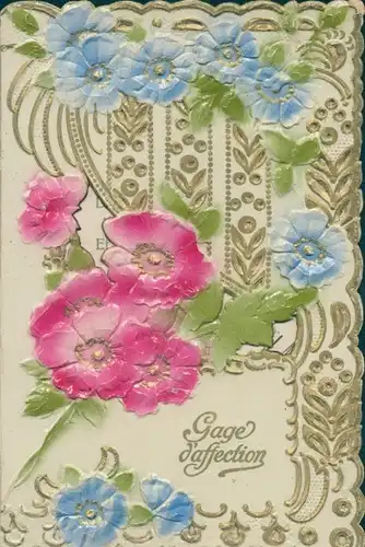 Relief Ak Gage d'affection, Blumen, Kitsch