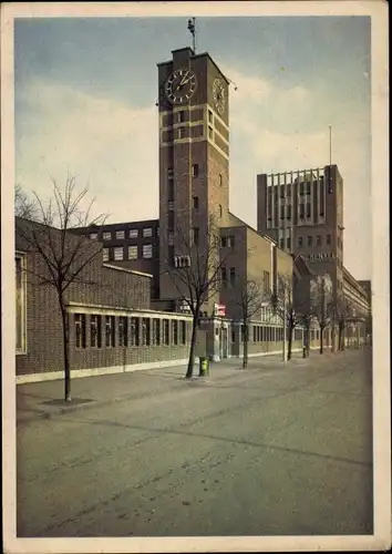 Ak Holthausen Düsseldorf am Rhein, Persilwerke Henkel & Cie. AG, Verwaltungsgebäude, Uhrturm