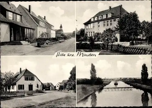 Ak Hille in Ostwestfalen, Brücke, Ortspartien