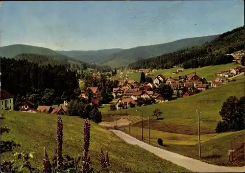 Ak Obertal Buhlbach Baiersbronn im Schwarzwald, Blick auf den Ort, Panorama