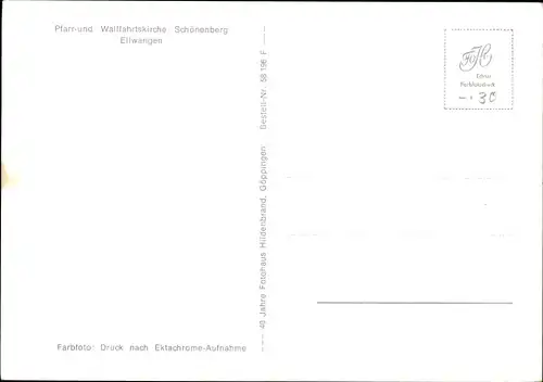 Ak Ellwangen an der Jagst Württemberg, Pfarr- u. Wallfahrtskirche Schönenberg, Innenansicht