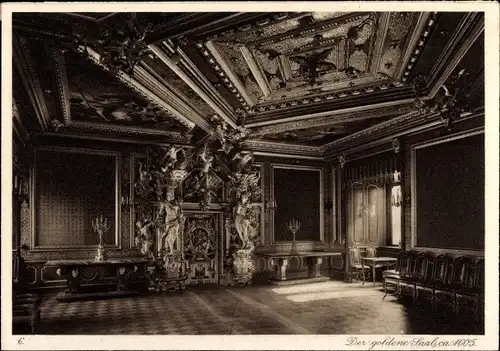 Ak Bückeburg, Schloss, Der goldene Saal, ca 1605