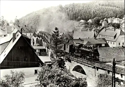 Ak Schmiedeberg Dippoldiswalde im Erzgebirge, Schmalspurbahn, Eisenbahn