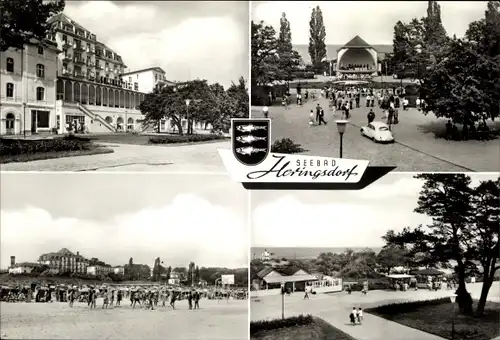 Ak Ostseebad Heringsdorf auf Usedom, Kurhaus Atlantic, Strand