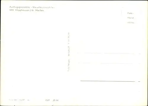 Ak Klipphausen in Sachsen, Gaststätte Neudeckmühle