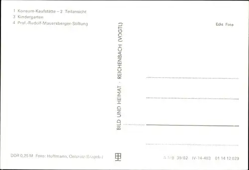 Ak Mauersberg Großrückerswalde im Erzgebirge, Konsum-Kaufstätte, Prof. Rudolf-Mauersberger Stiftung