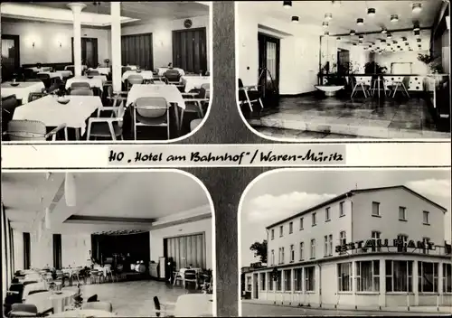 Ak Waren an der Müritz, HO Hotel am Bahnhof, Inneres