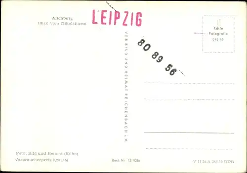 Ak Altenburg in Thüringen, Blick vom Nikolaiturm