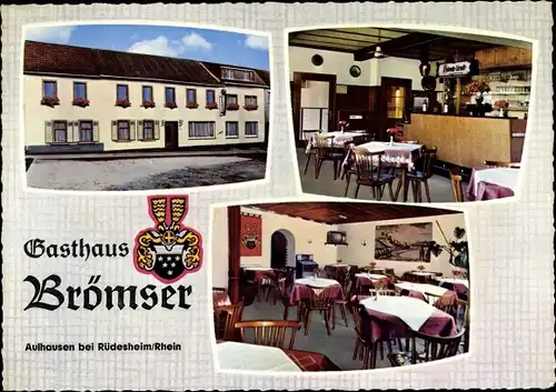 Ak Aulhausen Rüdesheim am Rhein, Gasthaus Brömser