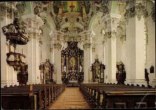 Ak Steinhausen Bad Schussenried in Oberschwaben, Inneres der Wallfahrtskirche