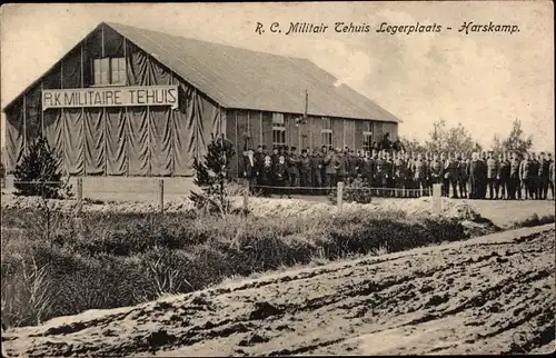 Ak Harskamp Gelderland, R. C. Militair Tehuis Legerplaats