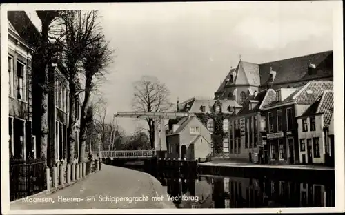 Ak Maarssen Utrecht, Heeren- en Schippersgracht met Vechbrug