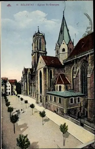 Ak Sélestat Schlettstadt Elsass Bas Rhin, Eglise St. Georges
