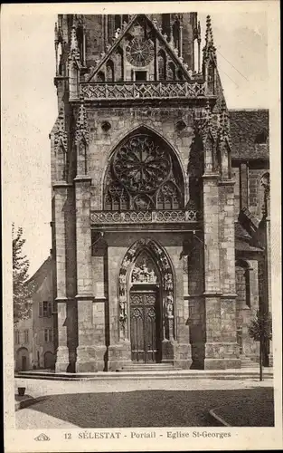 Ak Sélestat Schlettstadt Elsass Bas Rhin, L'Eglise Saint Georges