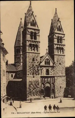 Ak Sélestat Schlettstadt Elsass Bas Rhin, L'Eglise Sainte Foi