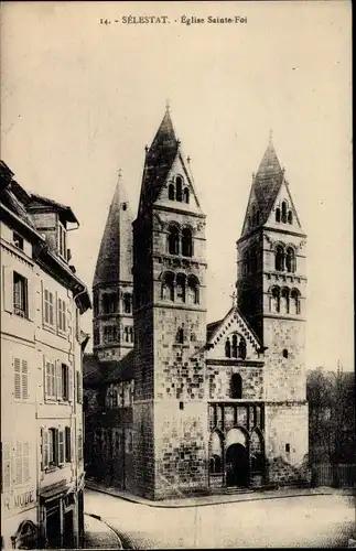 Ak Sélestat Schlestadt Schlettstadt Elsass Bas Rhin, L'Eglise Sainte Foi