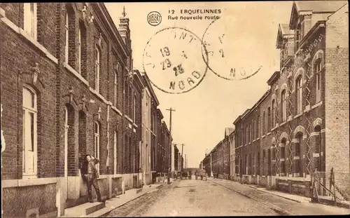 Ak Erquelinnes Wallonien Hennegau, Rue nouvelle route