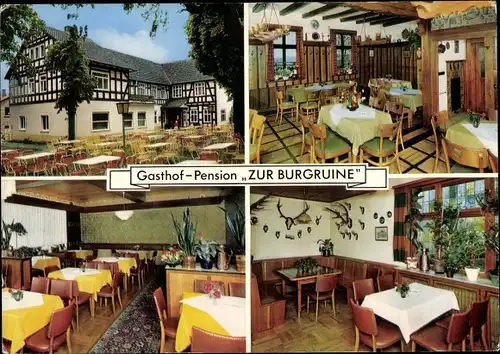Ak Frauenberg Ebsdorfergrund Hessen, Gasthof  Zur Burgruine, Fachwerkhaus, Gaststube