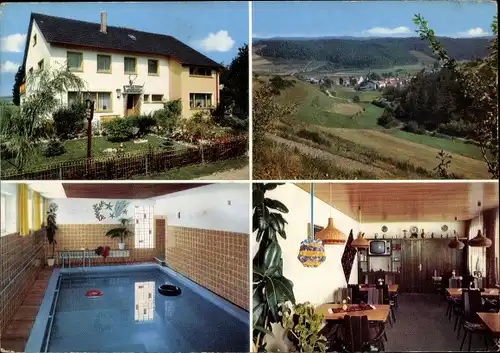 Ak Rengershausen Frankenberg an der Eder, Haus Nuhnetal, Schwimmhalle, Panorama, Speiseraum