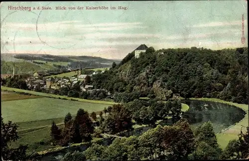 Ak Hirschberg an der Saale, Blick von der Kaiserhöhe im Hag