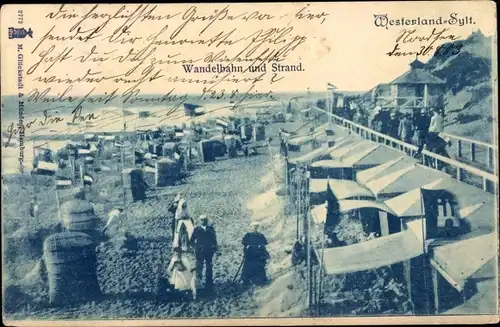 Ak Westerland auf Sylt, Wandelbahn und Strand