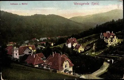 Ak Wernigerode am Harz, Fachwerkhäuser, Mühltal