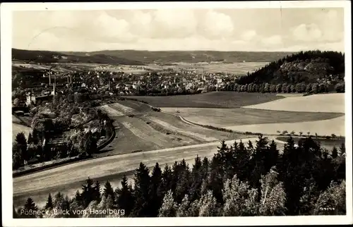 Ak Pößneck in Thüringen, Blick vom Haselberg