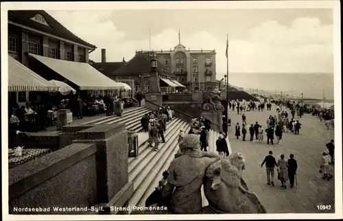 Ak Westerland auf Sylt, Strandpromenade