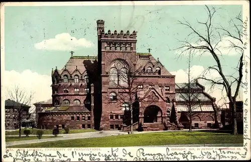 Ak Philadelphia Pennsylvania USA, The Library, University of Pennsylvania