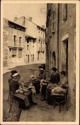 Ak Le Velay, Le Puy, Groupe de Dentellieres, Klöpplerinnen