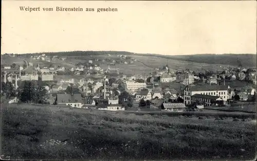 Ak Vejprty Weipert Region Aussig, Ort vom Bärenstein aus gesehen