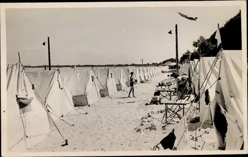 Foto Ak Ostseebad Scharbeutz in Ostholstein, Zelthotelstadt, Campingplatz am Strand