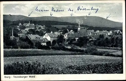 Ak Bad Iburg in Niedersachsen, Panoramaansicht von Ortschaft und Teutoburger Wald