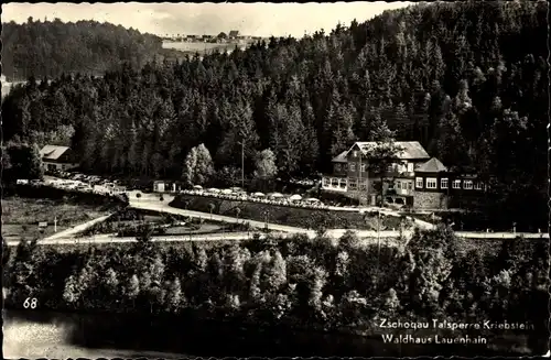 Ak Kriebstein Mittelsachsen, Talsperre Kriebstein, Waldhaus Lauenhain