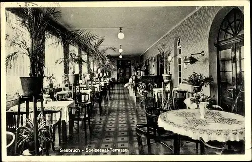 Ak Bad Seebruch Vlotho an der Weser, Kurhaus, Speisesaal-Terrasse