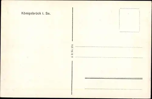 Ak Königsbrück in der Oberlausitz, Stadthaus, Auentalpartie, Dresdner Straße, Stadtkirche, Brücke