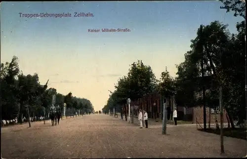 Ak Zeithain in Sachsen, Truppenübungsplatz, Kaiser Wilhelm Straße