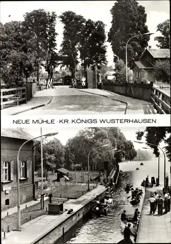 Ak Neue Mühle Königs Wusterhausen in Brandenburg, Straßenpartie, Schleuse